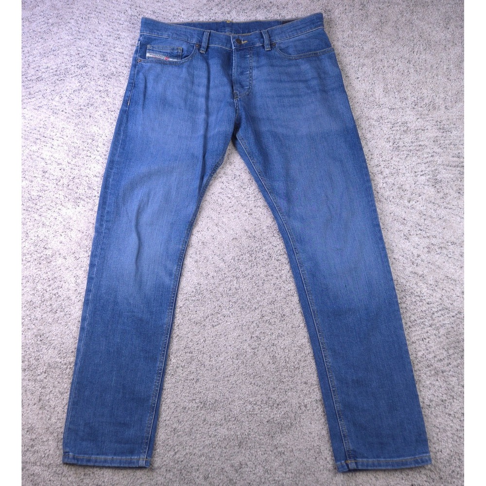 Diesel Jeans Mens 32 36x31 D Luster Slim Straight Distressed Wash 0ELAV Stretch